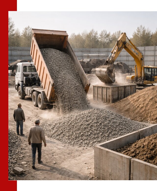 Доставка нерудных материалов с погрузкой и разгрузкой в калуге