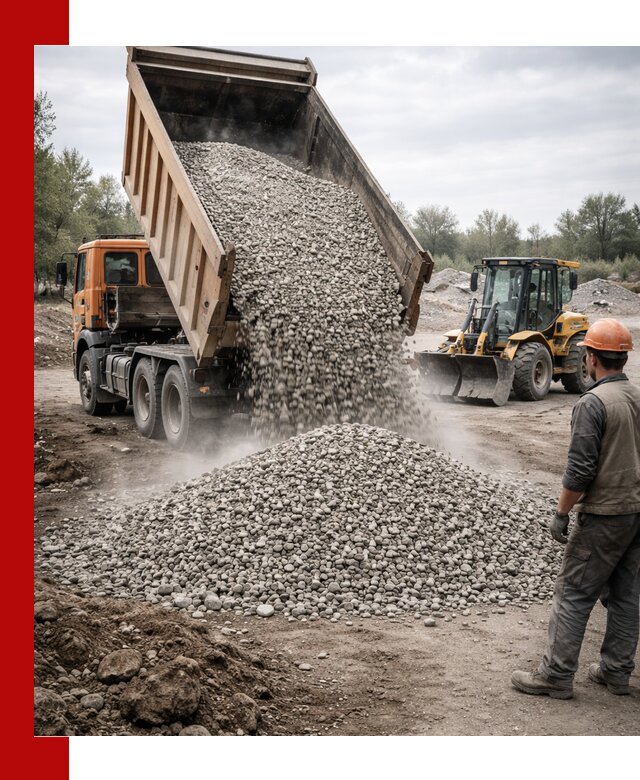 Доставка щебня в калуге крупными и мелкими фракциями