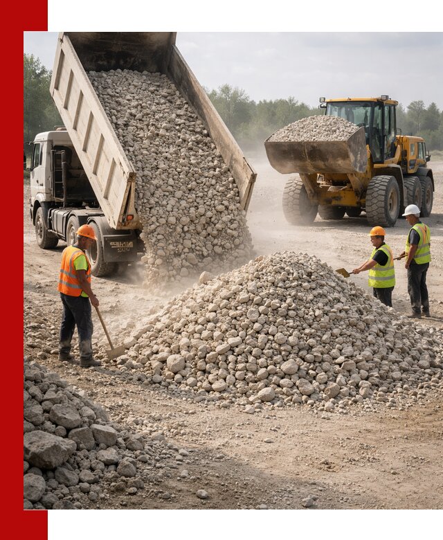 Доставка известнякового щебня фр. 40-70 в калуге