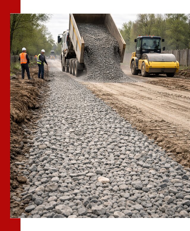 Доставка щебня для отсыпки дорог в калуге высокого качества