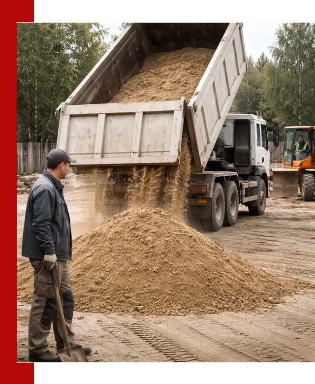 Доставка и продажа песка с разгрузкой в калуге