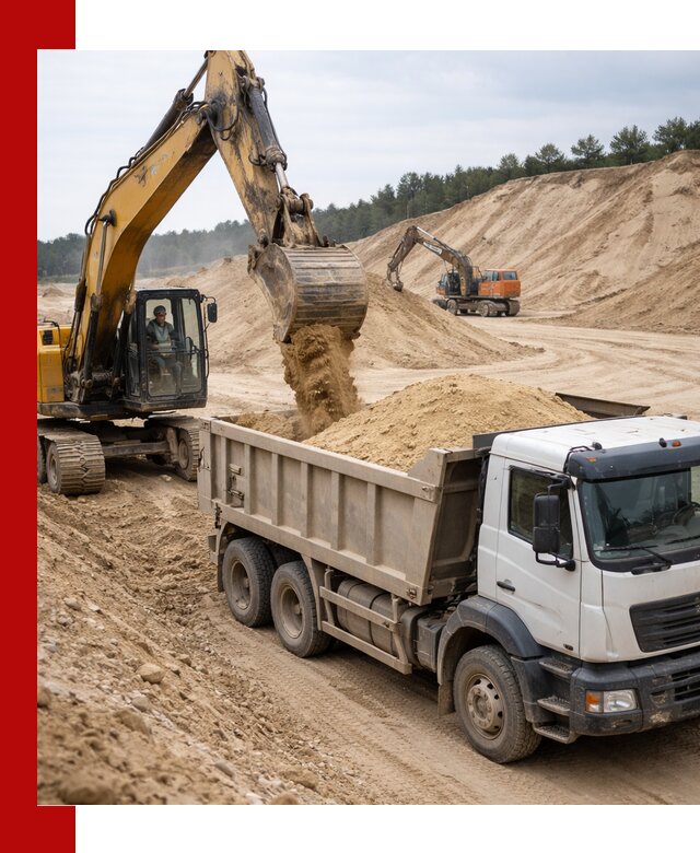 Доставка карьерного песка с самосвалами и разгрузкой в калуге