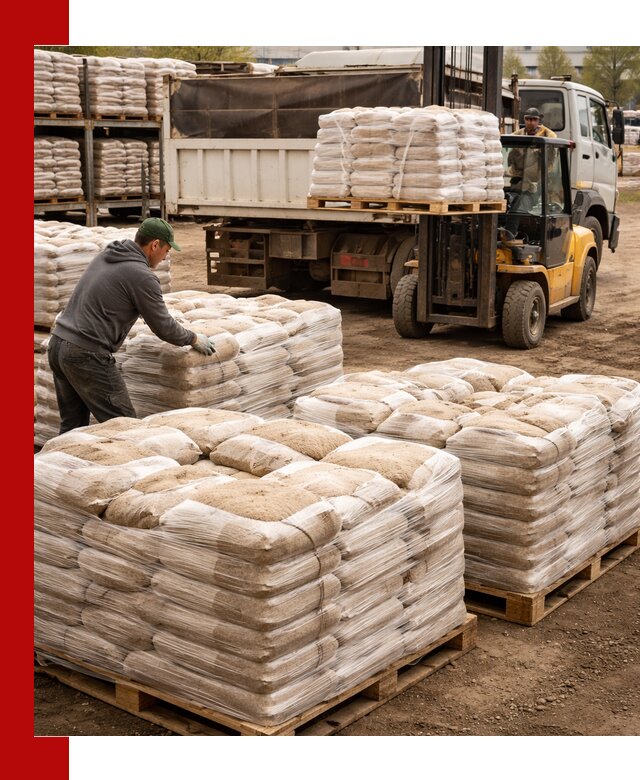 Карьерный песок в мешках с доставкой в калуге