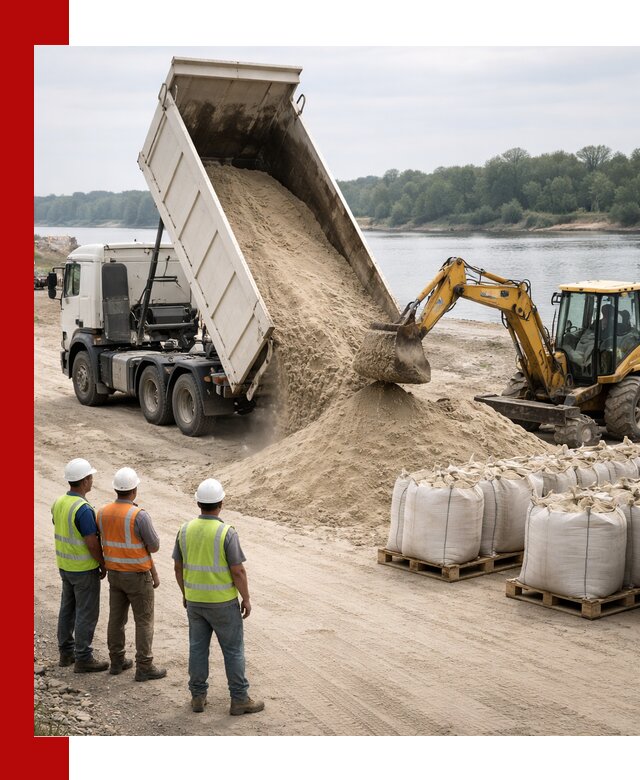 Доставка речного песка в калуге самосвалами и погрузкой