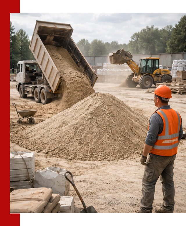 Доставка строительного песка с самосвалом в калуге