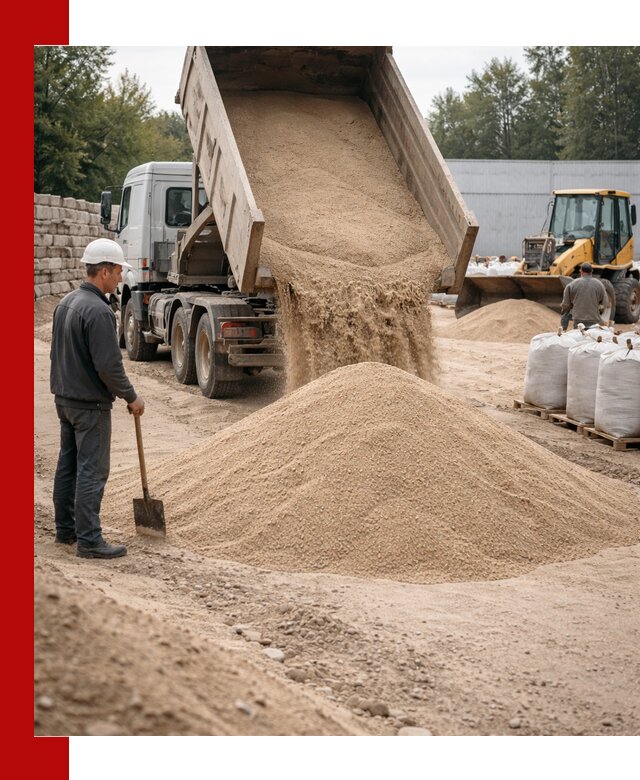 Кварцевый песок фракция 0–3 мм с доставкой в калуге
