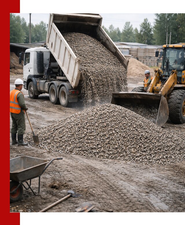 Мытый гравий с доставкой в калуге от карьера до участка