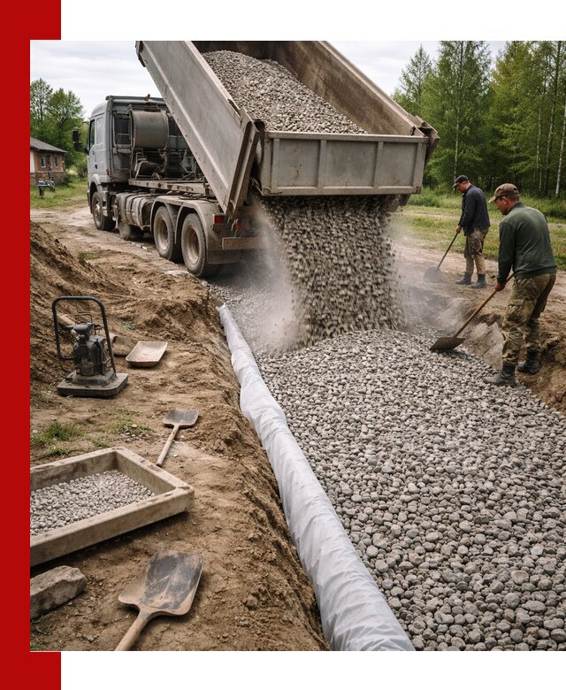 Гравий для дренажа с доставкой в калуге качественный и недорогой