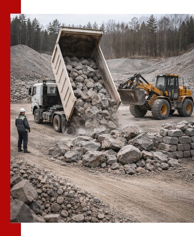 Доставка и продажа бутового гранитного камня в калуге