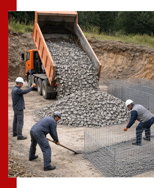 Камень для габионов с доставкой в калуге быстро и надёжно