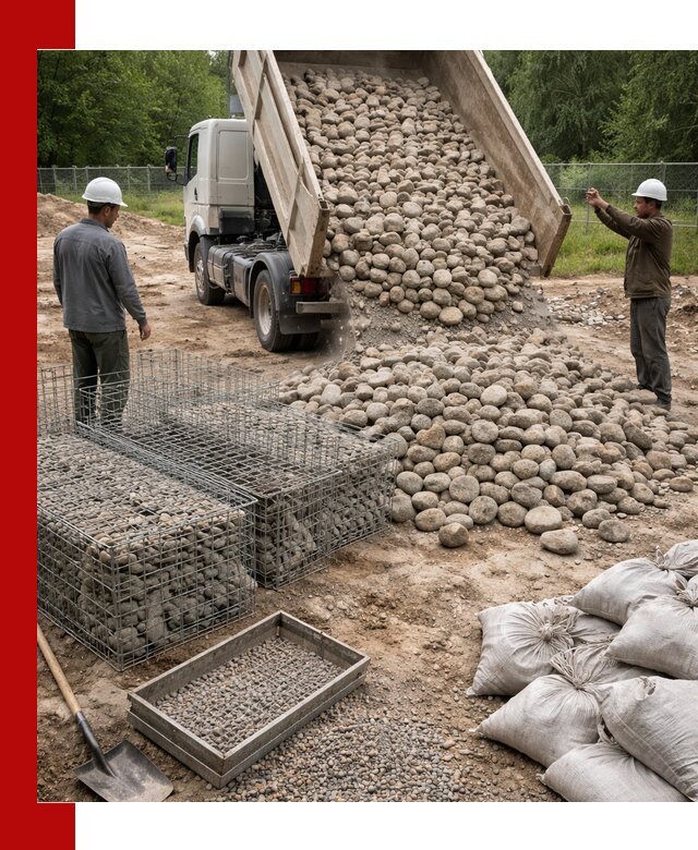 Камень для габионов фракция 70–151 в калуге