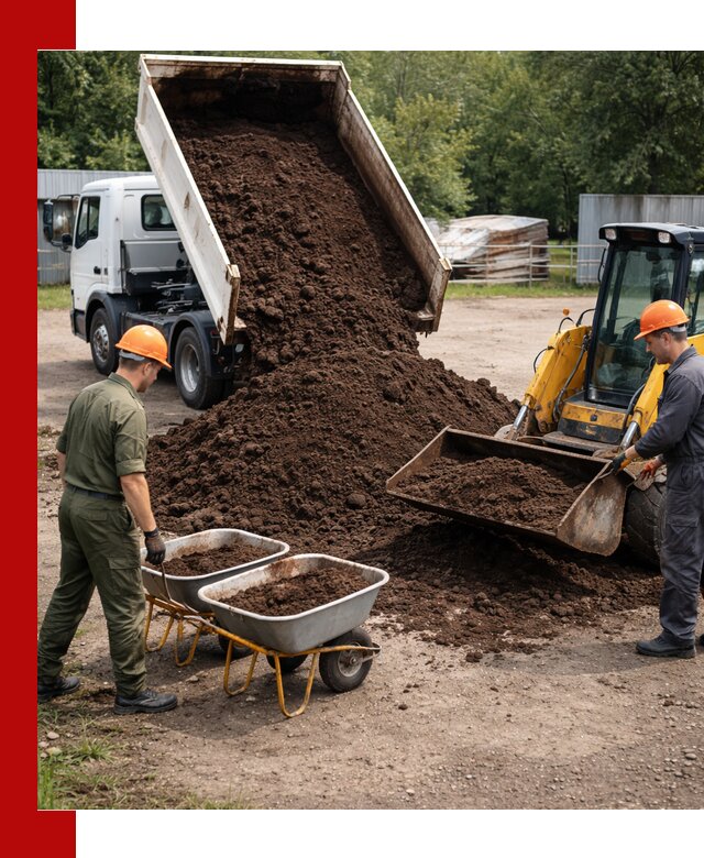 Доставка торфо-земляной смеси в калуге для огорода и ландшафта