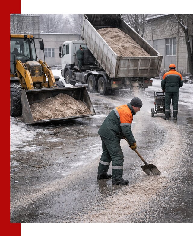 Реагент против гололеда с доставкой и нанесением в калуге