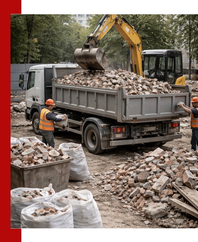 Вывоз строительного мусора в калуге с самосвалами и контейнерами